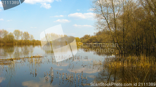 Image of The flood on the river in the spring