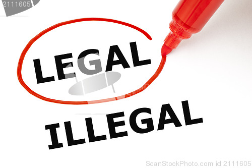 Image of Legal or Illegal with Red Marker