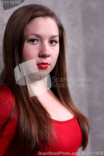 Image of Woman Red Dress