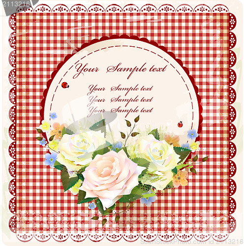 Image of vintage design with roses