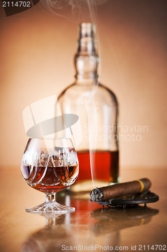 Image of Cognac and cigar