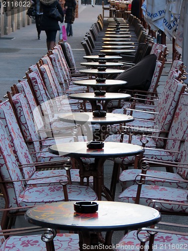 Image of Empty bistro on streets of Zagreb, Croatia