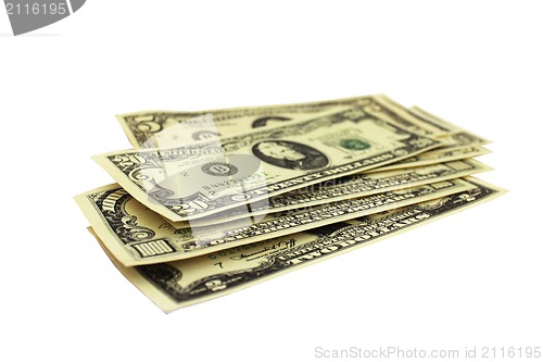 Image of dollar banknotes isolated on a white background
