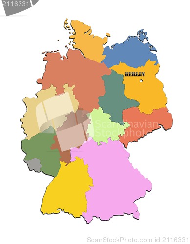 Image of map of Germany with regions