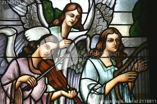 Image of Angels Musicians, Stained glass