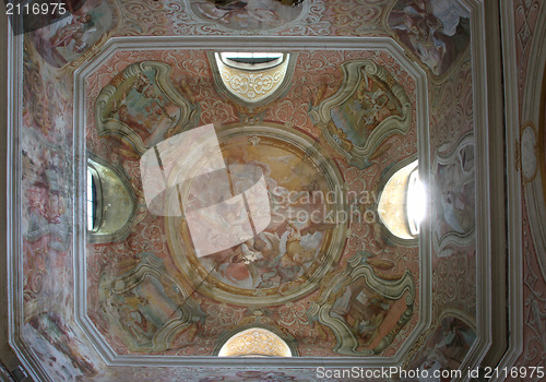Image of God the Father, detail of the church fresco