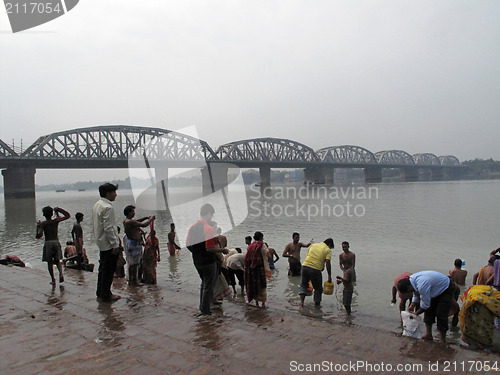 Image of Morning ritual on the Hoogly(Ganges) river