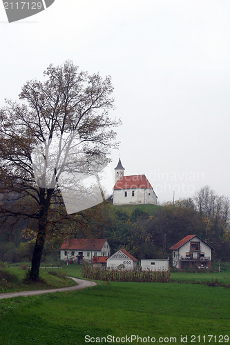 Image of Beautiful small rural church in Croatia