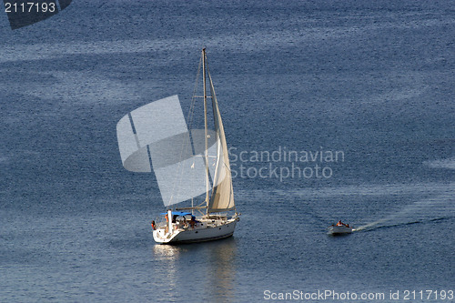 Image of Boat sails the sea