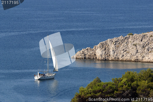 Image of Boat sails the sea