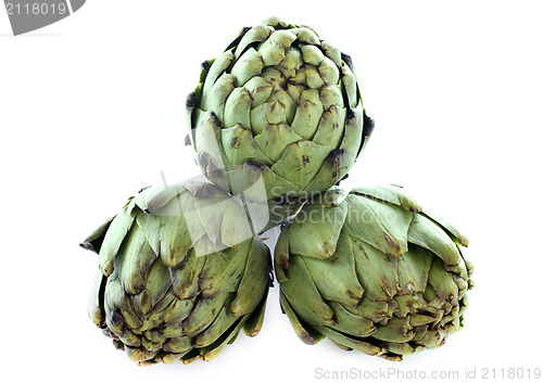 Image of three artichokes