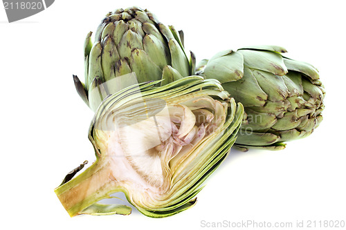 Image of three artichokes