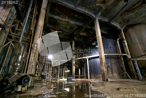 Image of Old creepy, dark, decaying, destructive, dirty factory