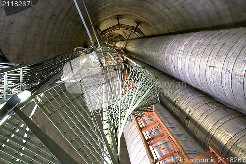 Image of Industrial zone, Steel pipelines and cables