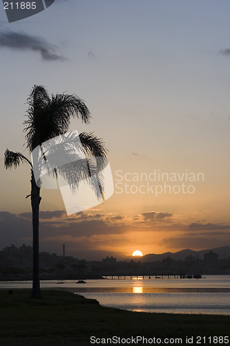 Image of Sunset on a tropical beach