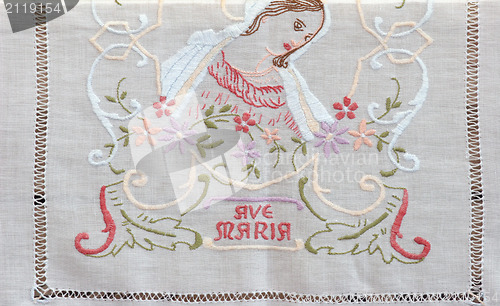 Image of Ave Maria, embroidered Church vestments