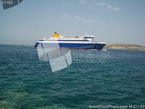Image of blue ferry