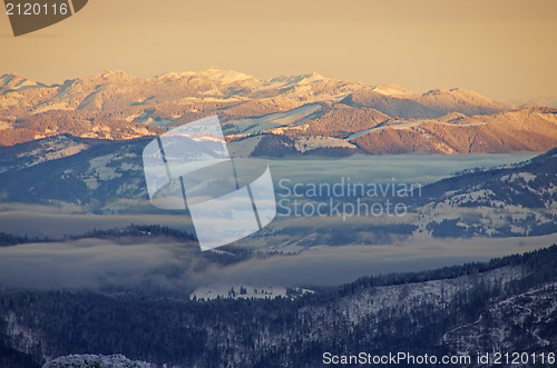 Image of Morning fog at sunrise