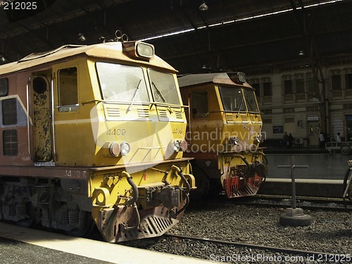 Image of To old railway locomotives