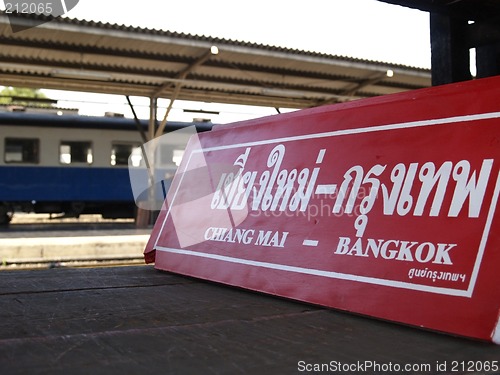 Image of Destination sign for train
