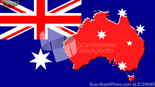 Image of The map, flag of Australia