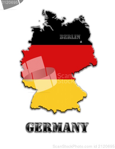 Image of The map under color of a flag of Germany