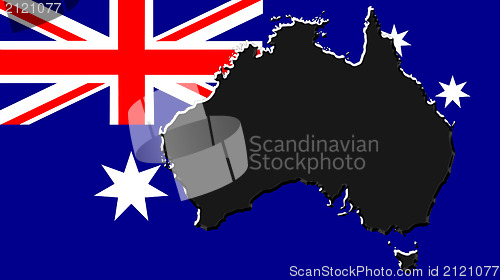 Image of The map, flag of Australia