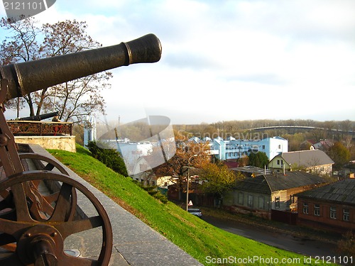 Image of Panorama of the city of Chernigiv with cannon