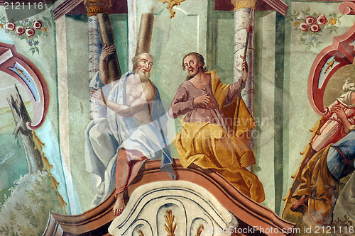 Image of Fresco painting on the ceiling of the church