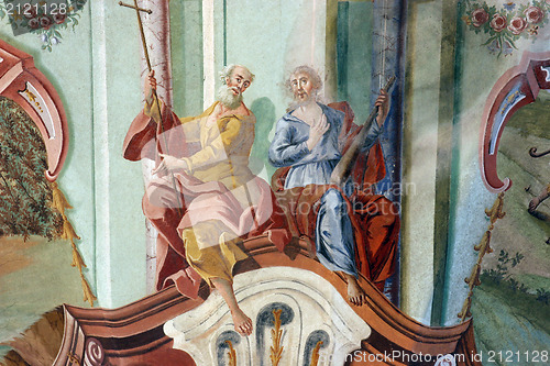 Image of Fresco painting on the ceiling of the church