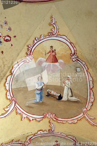 Image of Fresco painting on the ceiling of the church