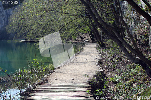 Image of Pathway in Plitvice Lakes national park in Croatia