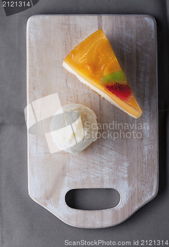 Image of cheesecake and ice cream