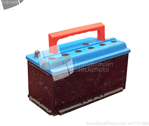 Image of car battery over white