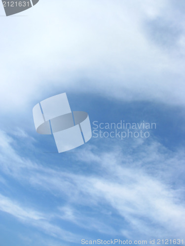 Image of Clouds and blue sky background