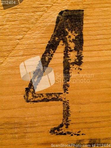 Image of Number on wood 4