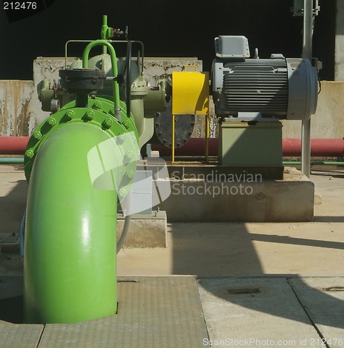 Image of Pump and pipes at cooling tower