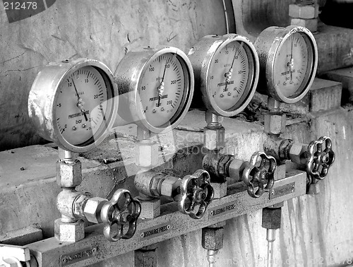 Image of Four pressure meters