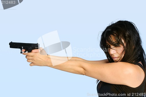 Image of Female with a gun