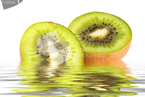 Image of Kiwi slices in water