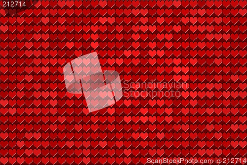 Image of red hearts pattern