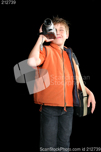 Image of Child filming with digital video camera