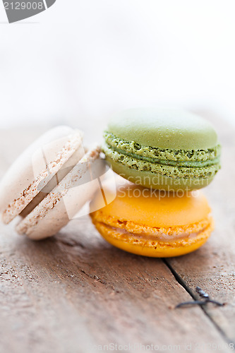 Image of Macaroons on wooden table