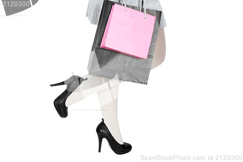 Image of Woman with shopping bags