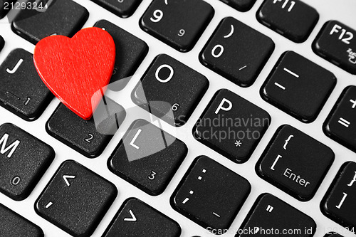 Image of Heart on the computer keyboard 