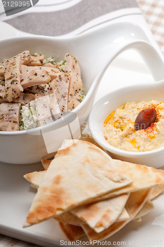 Image of chicken taboulii couscous with hummus