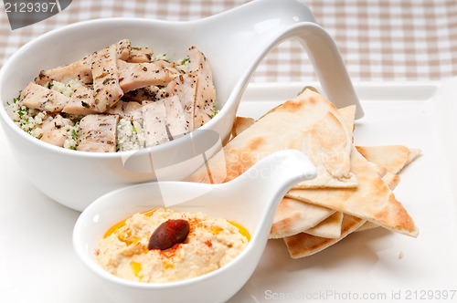 Image of chicken taboulii couscous with hummus