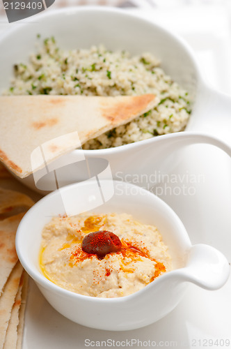 Image of taboulii couscous with hummus