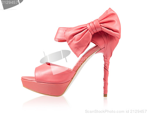 Image of Evening shoes with a bow on a high heel