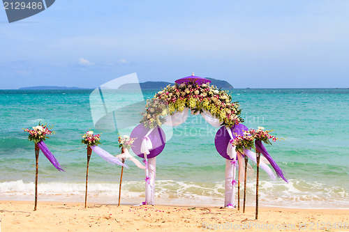 Image of Flower decoration at the beach